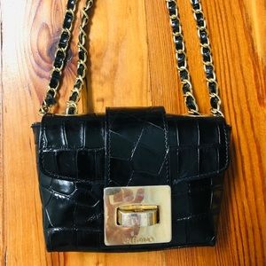 Valentino Croc Leather Black Purse